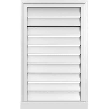Ekena Millwork Vertical Surface Mount PVC Gable Vent: Functional, w/ 2"W x 2"P Brickmould Sill Frame, 20"W x 32"H GVPVE20X3203SF